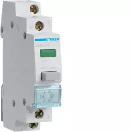 Przełącznik przyciskowy 1NO LED zielona Ith=16A 230VAC SVN413 HAGER