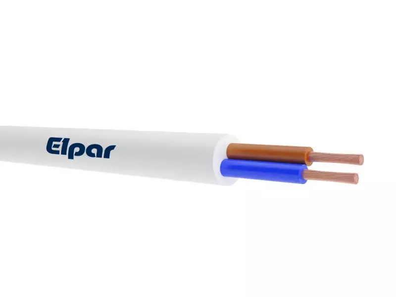 PRZEWÓD OMY 2X0,75 BIAŁY 300/300V H03VV-F KR100 ELPAR