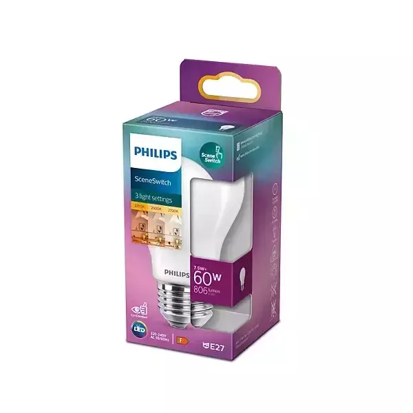 Żarówka LED 7,5W-60W E27 WW 2700K 806LM Ściem. LEDClassic Filament Philips