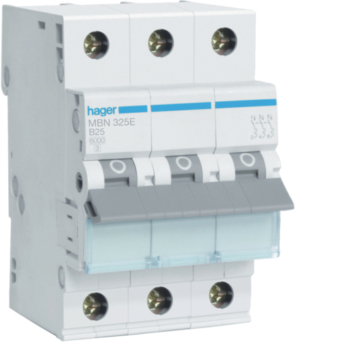 Wyłącznik nadprądowy 3P B 25A 6kA AC MBN325E HAGER