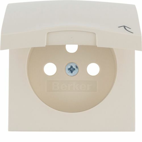 Berker B.Kwadrat płytka czołowa do gniazda z uziemieniem z pokrywą kremową IP44 3965898992 HAGER