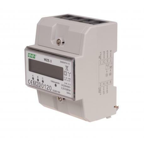 Licznik zużycia energii 3F 80A LCD MID WZE-3 F&F