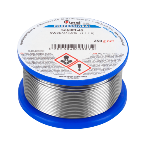 Spoiwo cyna 2mm\250g Sn60Pb40 CYNEL