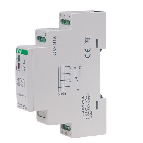 Czujnik zaniku fazy na szynę CKF-316 3×400V 10A F&F