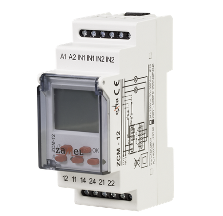 Programator czasowy 2-KAN. tygodniowy 230V AC ZCM-12 ZAMEL