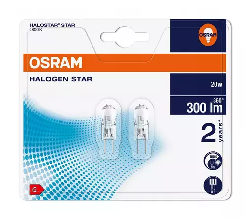 Żarówka halogenowa kapsułka 12V 20W G4 2szt. OSRAM