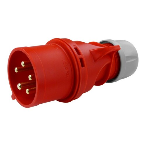 WTYCZKA SIŁOWA PLASTIKOWA 32A/5P 400V IP44 PRZENOŚNA CZERWONA SHARK 025-6 PCE