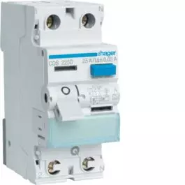 Wyłącznik różnicowoprądowy 1P+N 25A\30mA Typ A QuickConnect RCCB CDS225D HAGER