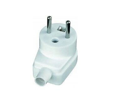 WTYCZKA KĄTOWA Z UZIEMIENIEM 1X2P+Z 16A 250V W7 BIAŁA POWSTANIEC