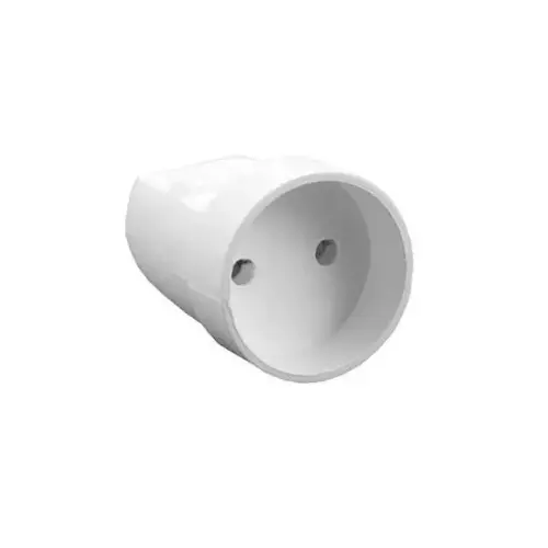 GNIAZDO PRZENOŚNE BEZ UZIEMIENIA 1X2P 16A 250V PROSTE BIAŁE S7 32-02002.01 POWSTANIEC