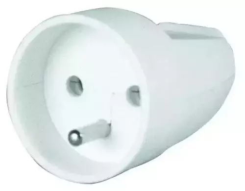 GNIAZDO PRZENOŚNE Z UZIEMIENIEM 1X2P+Z 16A 250V PROSTE BIAŁE S6 32-12102.01 POWSTANIEC
