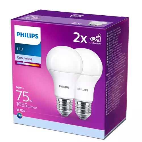 Żarówka LED 2-PAK 10W-75W E27 NW 4000K A60 1055LM Duopack PHILIPS