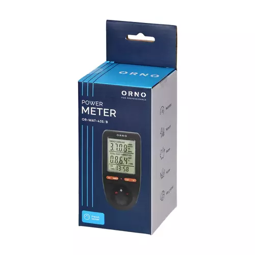 Orno watomierz z wyświetlaczem  LCD z akumulatorem czarny OR-WAT-435/B